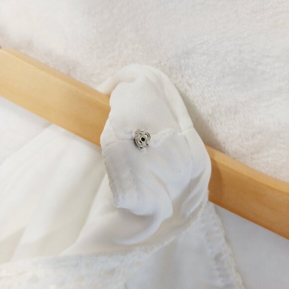 Chaps, Cream Eyelet Dress, Size 12, Sleeveless, Wide Neck, Zip Back - Picture 6 of 16